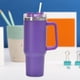 thumbnail image 3 of Termo Taza de paja de café de acero inoxidable portátil de 40 oz para viajes al aire libre (púrpura) JShteea Libre de BPA, 3 of 7