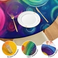 thumbnail image 4 of Colorful Tie Dye Circular Spiral Pattern Round Fitted Tablecloth with Elastic Edge,Dining Table Cover Waterproof,Outdoor Round Tablecloth for Camping,Dining,Indoor and Outdoor, 4 of 7