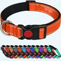 Reflective Dog Collar with Safety Lock, Adjustable Nylon Pet Collar for Extra Large Dogs Women and Men, Orange, XL