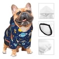 thumbnail image 3 of Fotbe Planets And Stars Print Small Dog Sweater Hoodies Pet Grey Hooded Soft Fleece Sweatshirts with Pocket Fall Winter Puppy Cat Sweaters Warm Clothes-Medium, 3 of 7