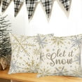 thumbnail image 3 of Winter Let it Snow Pillow Cover 2 Pack White and Grey Snowflake Decorative Season Quote Christmas Throw Pillow Covers 18x18 Inch Home Sofa Couch Decor Cushion Case, 3 of 5