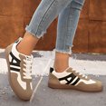 thumbnail image 3 of Womens Sneakers Classic Retro Color Block Nonslip Trainers Skate Shoes Casual Lace up Comfortable Walking Shoes Black Size 6.5, 3 of 7