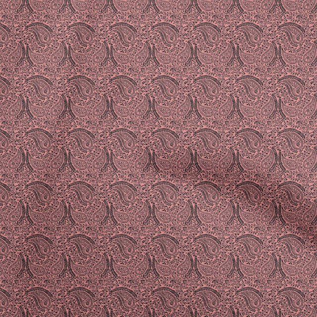 oneOone Georgette Viscose Pink Fabric Paisley Craft Projects Decor Fabric Printed By The Yard 42 Inch Wide