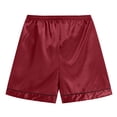 thumbnail image 4 of eczipvz Girls Boys Pajamas Satin Pajama Set Silk Pjs Short Sleeve Sleepwear Kids Button-Down Nightwear Red M, 4 of 5
