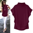 thumbnail image 5 of WCJM Essentials Women's Short-Sleeve Crewneck Solid T-Shirt Women's Short Sleeve T-Shirt Women's Summer Solid Color High Neck Loose Casual Short Sleeved T Shirt Top, 5 of 5