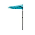thumbnail image 1 of FLAME&SHADE 9 ft Half Round Outdoor Market Patio Table Umbrella with Tilt for Wall Balcony, Aqua Blue, 1 of 7