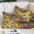 thumbnail image 2 of Summer Sunflower Throw Pillow Cover 16 x 24 Inch Decorative Pillow Cover Vintage Floral Botanical Bee Brown Wooden Lumbar Pillowcase Seasonal Rectangle Cushion Case for Couch Sofa Bed Living Room, 2 of 9