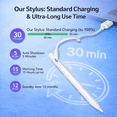 thumbnail image 2 of NIUTA Stylus Pen for iPad, Rechargeable Universal Stylus Pen for Touch Screens, Capacitive iPad Pen for iPhone & Cell Phone, Type-C Charging, Battery Display, Magnetic Design, 3 POM Tips, 2 of 8
