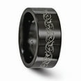 thumbnail image 5 of Edward Mirell Titanium Flat Laser Patterned 10mm Band Size: 12; for Adults and Teens; for Women and Men, 5 of 7