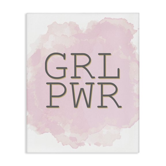 Stupell Industries Contemporary Girl Power Abbreviated Text Abstract Pink Canvas Art, 16 x 20, by Kim Allen