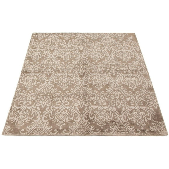 ECARPETGALLERY Tapis Noué à la Main pour Salon, Salle à Manger et Chambre à Coucher Transitionnel Collection Éternité 5'7" x 7'5" en Gris