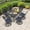 Blue Cushion, variant on Hzzkey 7-Piece Cast Aluminum Patio Dining Set with Swivel Chairs & Brown Cushions, for Deck, Garden, Backyard