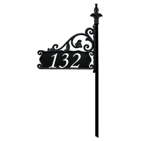 Metal Address Plaque - Boardwalk Reflective 911 Home Address Sign for Yard - Custom Made Address Plaque - Wrought Iron Look Exclusively By Address America (30