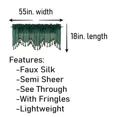 thumbnail image 5 of Gorgeous Home Linen Wave Hunter Green 1Pc Elegant Faux Silk Rod Pocket Swag Waterfall Ascot Dressing Window Valance with Tassels, 55" X 18", 5 of 5