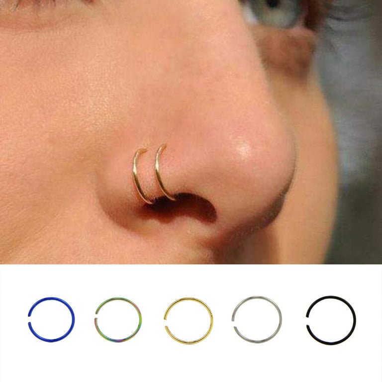Visland Unisex Nose Rings,22Pcs Nose Ring For Women Men Studs Hoop Jewelry  Stainless Steel Body Jewelry Set - Walmart.Com