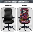 thumbnail image 4 of ZIATUBLES Computer Office Chair Cover Stretch Doodle Heart Printed Removable Chair Protector Slipcover with Elastic Band Washable Soft Universal Rotating Chair Cover, S, 4 of 7
