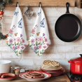 thumbnail image 6 of Pink Flowers Kitchen Towels Set of 3, Spring Floral Butterfly Leaves Plants Pastoral Absorbent Dish Towels for Kitchen, Microfiber Hand Towel, Quick Drying Tea Towel for Cleaning Dishcloths, 6 of 7