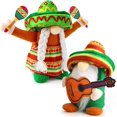 thumbnail image 1 of Paquete de 2 muñecos de peluche sin rostro para decorar el martes de tacos mexicanos, bandejas escalonadas para la cocina del hogar, decoraciones navideñas, figuras de colección de carnaval mexicano, 1 of 4
