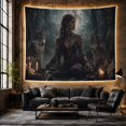 thumbnail image 6 of Lit Candle Figure with Long Hair Braids Feathered, Cozy Farmhouse for Farmhouse Decor Lovers, Aesthetic Wall Decor, Easter Gift, Tapestry Wall Hanging for Dorm and Living Room, 6 of 7