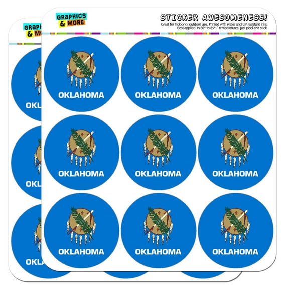 Oklahoma State Flag 2" Scrapbooking Crafting Stickers