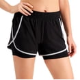 thumbnail image 2 of IDEOLOGY Womens Black Stretch Pocketed Moisture Wicking Layered Look Active Wear Shorts L, 2 of 3