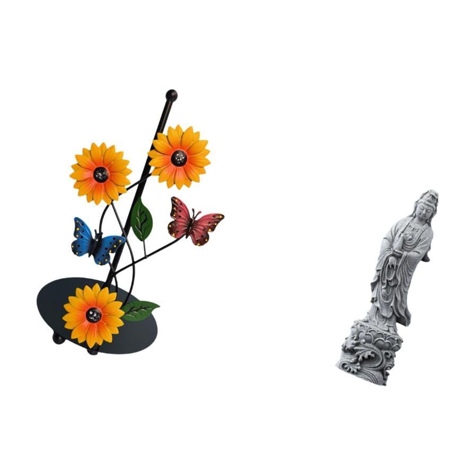 Fiocias Toilet Paper Holder Paper Towel Holder Countertop Kitchen Roll Holder Guan Yin Statue Iron Stone Long Suitable for Kitchen Dining Table Coffee