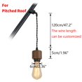 thumbnail image 2 of KAYYELAMP Inclined Position Roof Tracking Light H-Type Adjusted Rotated Angle 3.9 Ft Wire Walnut Base Retro Design Droplight for Home Store(No Bulb, Track), 2 of 7