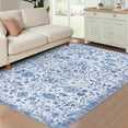 thumbnail image 3 of ZACOO 9'x12' Vintage Large Area Rug for Living Room Bedroom Stain Resistant Carpet for Dining Room Carpet for Home Floor Decoration, Blue, 3 of 8