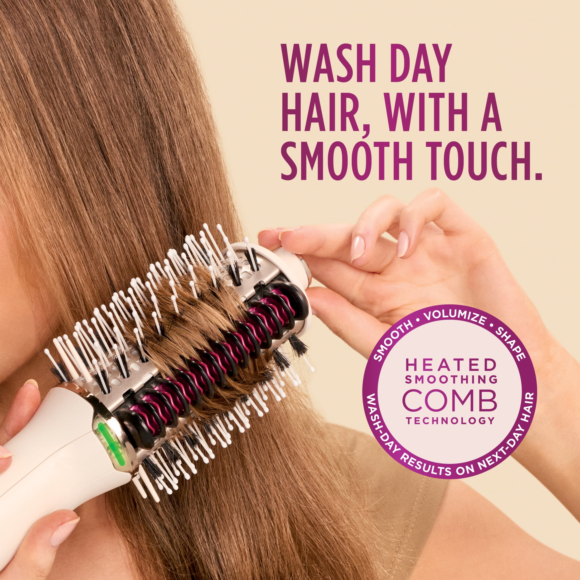 Shark SmoothStyle 2-in-1 Hair Dryer Brush & Heated Comb, Blow Dryer Brush, Detangling, HT212 Silk