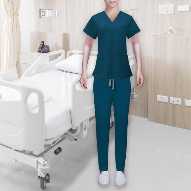 Conjunto de uniformes Yinane para enfermera Azul profundo L