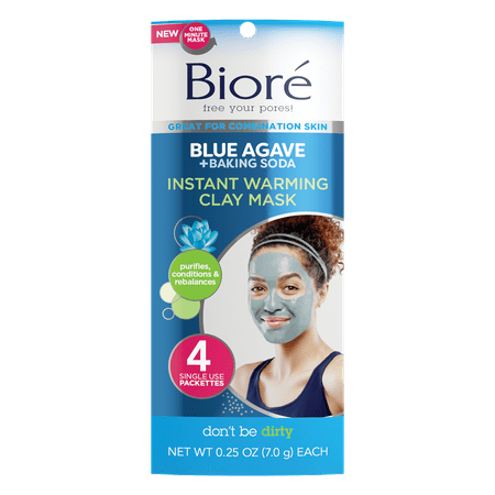 - Biore Blue Agave Baking Soda Instant Warming Clay Mask 4ct
