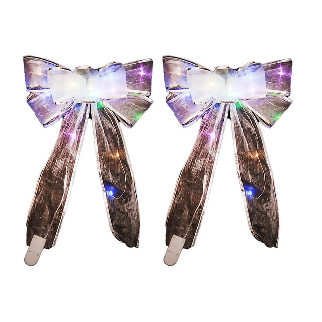 RV 2 uds. De adornos navideños transparentes con lazo brillante para decoración de árboles de Navidad (luz de colores) Sailing Electrónica