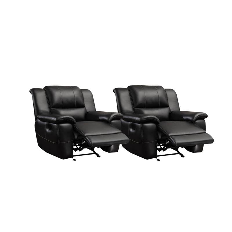 Transitional Glider Leather Recliner, Black Leather Glider Recliner Chair