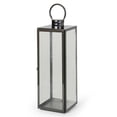 thumbnail image 1 of Noble House Lanterne en Acier Inoxydable Moderne 24 Pouces pour Extérieur en Noir, 1 of 12