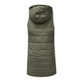 thumbnail image 3 of Gibobby Chaleco largo acolchado para mujer, Chalecos reversibles de forro polar para mujer, chaquetas sin mangas, chamarra con capucha para mujer, de otoño con bolsillos(AG,CH), 3 of 5
