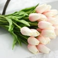 thumbnail image 4 of 30 Piezas de Flores de Tulipanes Artificiales Tulipanes de Tacto Real Ramo de Tulipanes de PU de Holanda Falsa Flor de LáTex TulipáN Blanco (Rosa Claro), 4 of 5