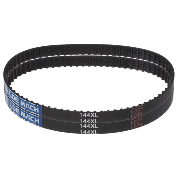 2 Packs 144XL 037 Timing Belt 72 Teeth Rubber Geared Cogged Belt, 0.37" Width, 0.20" Pitch