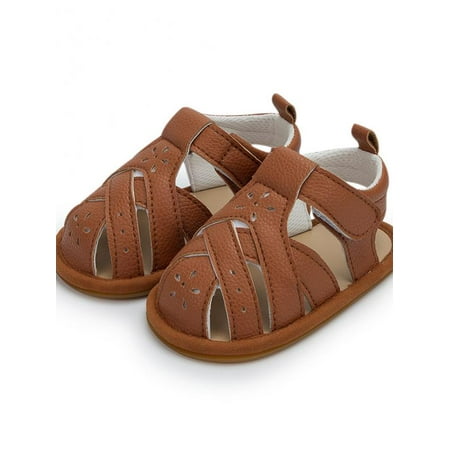 

HOTWINTER Infant Baby Boys Girls Summer Sandals Closed-Toe Non Slip Beach Sandals Toddler First Walker Crib Shoes