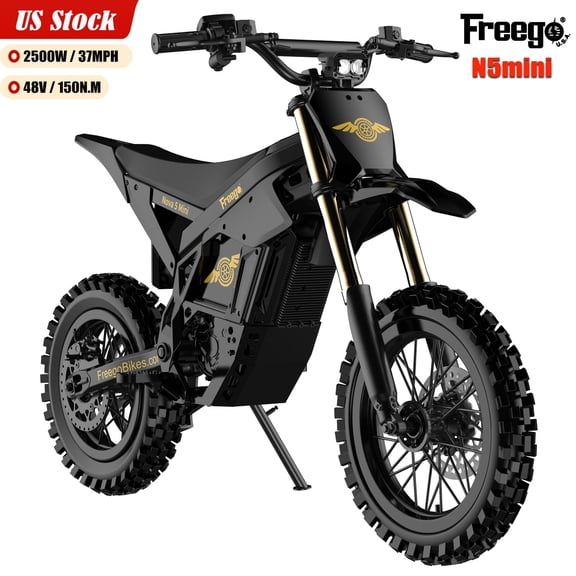 Freego N5 Mini 2500W(Peak)Mid Motor Electric Bike for Adult&Teens,Electric Motorcycle 48V21AH Battery,Max Speed 37MPH,14/12" Off-Road Electric Bicycle UL2849