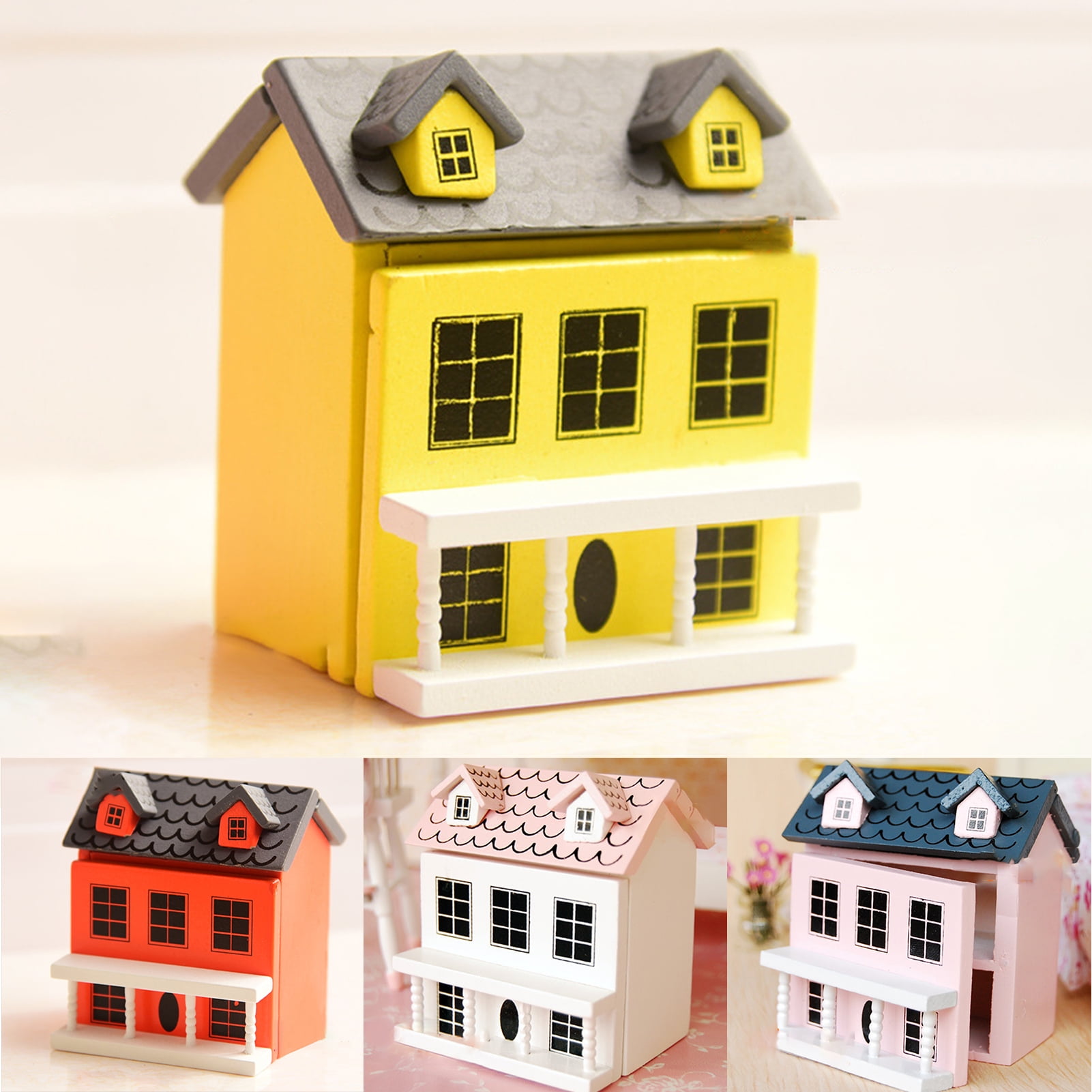1/12 DIY Mini Wooden Dolls Miniature House Handicraft Building Assemble Toys Jw 