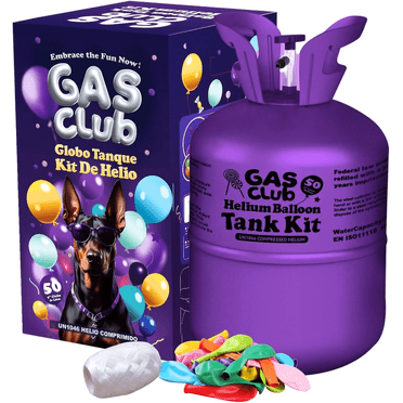 Gasclub 13L Helium Tank up to 50 Latex Balloons Helium Tank for Balloons at Home Helium Balloon Pump Kit Blend