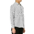 thumbnail image 4 of Unique Bargains Men's Long Sleeve Button Slim Polka Dots Shirt 42 White, 4 of 7