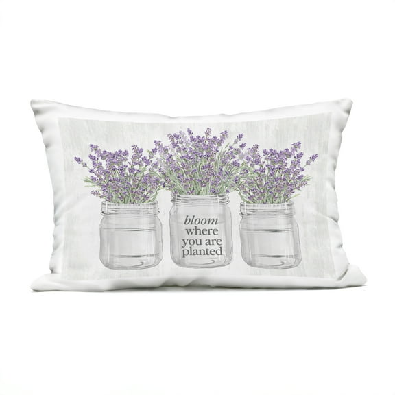 Stupell Industries Where You're Planted Rustic Outdoor Printed Pillow design by Lettered and Lined, 14 x 7 x 20