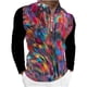 thumbnail image 1 of Blusa de manga larga con estampado digital colorido y media cremallera para hombre Pompotops oipoqjl28729, 1 of 3
