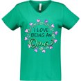 thumbnail image 3 of Inktastic I Love Being an Oma- Circle of Hearts Women's V-Neck T-Shirt, 3 of 5