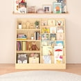 thumbnail image 6 of Peispie Kids Bookshelf and Toy Storage Organizer, Multifunctional 4-Tier Wooden Bookcase Display Stand. 4 Open Shelves for Kids Room, Playroom, Nursery Room Decor, Natural Wood, 6 of 7