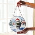 thumbnail image 2 of Hello Winter Scottish Fold Frosty Morning Walk Welcome Snowy Christmas Stained Glass Suncatcher Cat Lover Kitten Owner Gifts Window Hanging Sign Decor - 02018, 2 of 5