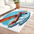 thumbnail image 1 of Airplane Rug for Living Room - 4x5 Washable Rug, Burnt Orange Aircraft Cozy Non Slip Machine Washable Rugs, Boys Kids Soft Low Pile Large Area Rug for Bedrooms Dining Room College Dorm, 1 of 7
