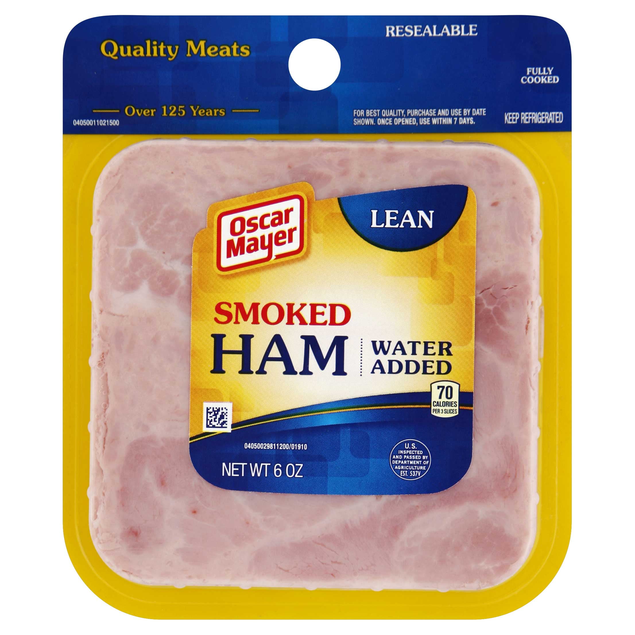 Oscar Mayer Square Sliced Cooked Smoked Ham, 6 Ounce -- 9 per case.