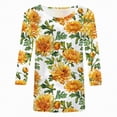 thumbnail image 3 of Towmus Women's Blouses 3/4 Sleeve Summer Tops Crew Neck Womens Trendy Tops Summer Print Shirts Elbow Length Women Tshirts Loose Fit, 3 of 5